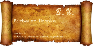 Birbauer Uzonka névjegykártya